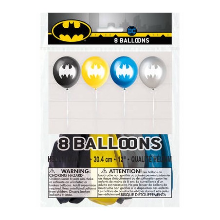PALLONCINI LATTICE LARGE 12 30cm BATMAN COLORI ASS.TI 8pz