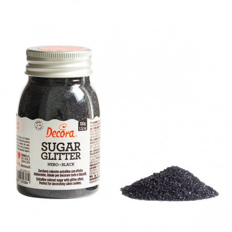 ZUCCHERO GLITTERATO NERO 100gr DECORA