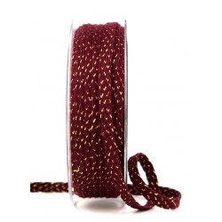 NASTRO IN CORDA ASCONA mm7x15mt BORDEAUX-ORO