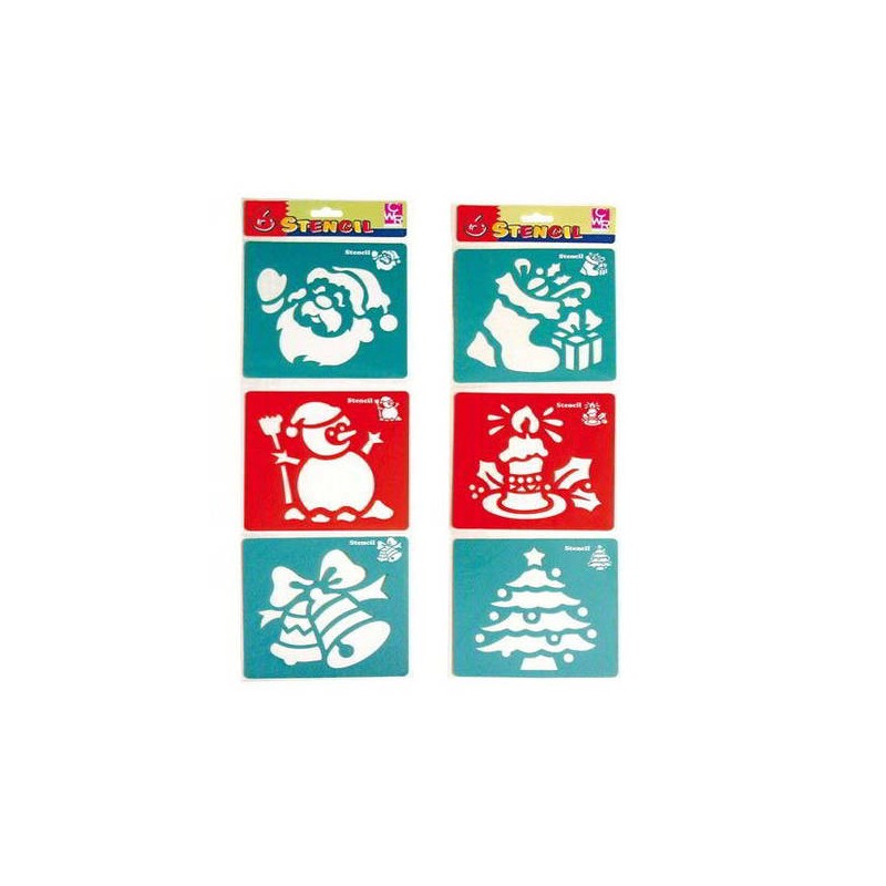 STENCIL SOGGETTI NATALIZI 15x15cm 6pz DIS.1