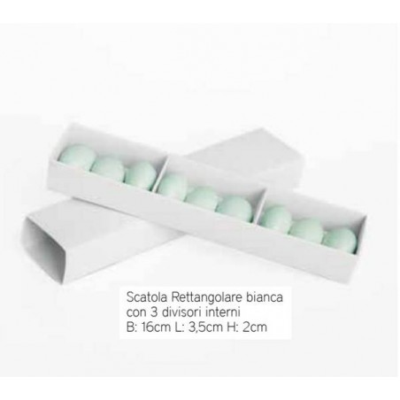 SCATOLA FIAMMIFERO GRANDE 3 DIVISORI 17x3,5x2cm BIANCA 10pz