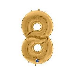 PALLONE NUMERO 8 MYLAR 163cm 64" ORO