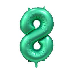 PALLONE NUMERO 8 MYLAR 86cm 34" VERDE SATIN