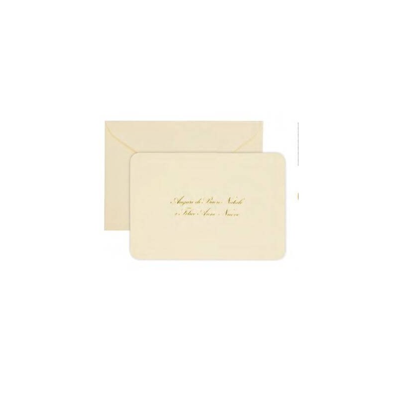 BIGLIETTI + BUSTA 16,8X11,1cm CAMOSCIO C/STAMPA CALDO 50pz