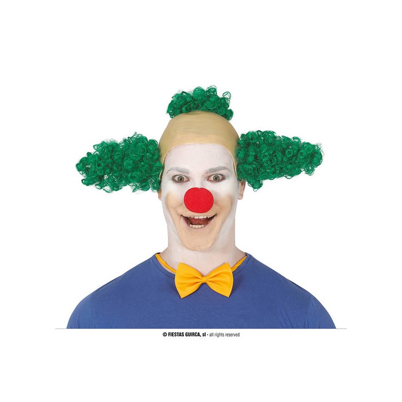 PARRUCCA PAGLIACCIO VERDE CON CALVIZIA