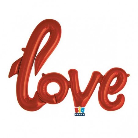 PALLONE MYLAR SCRITTA LOVE RED 101x67cm