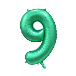 PALLONE NUMERO 9 MYLAR 86cm 34" VERDE SATIN