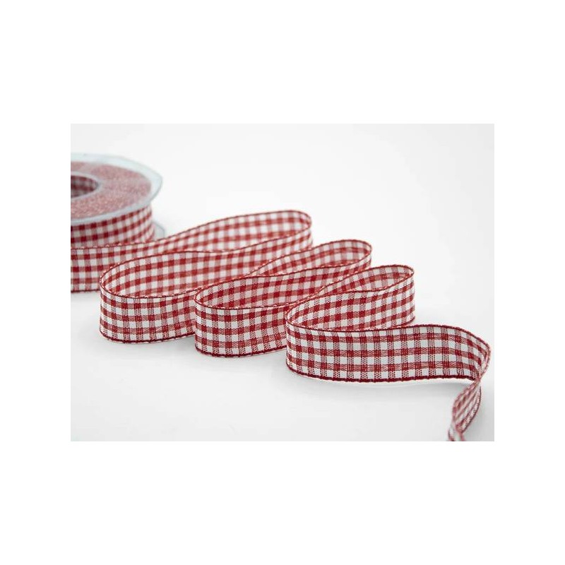 NASTRO TESSUTO DUMBO QUADRI mm25x20mt COL.31 ROSSO/BIANCO