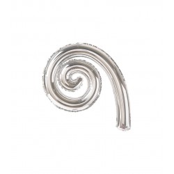 PALLONE MYLAR KURLY SPIRAL ARGENTO MINISHAPE 14" 35cm