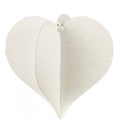 CUORE BIANCO 18x18cm TRAMA ARDESIA da appendere 4pz