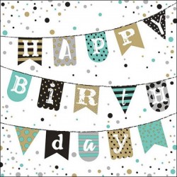 TOVAGLIOLI 33x33 BIRTHDAY GARLAND GREEN 20pz
