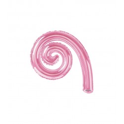PALLONE MYLAR KURLY SPIRAL ROSA MINISHAPE 14" 35cm