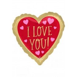 PALLONE MYLAR 42cm LOVE YOU RED&GOLD