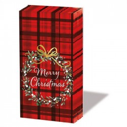 FAZZOLETTI DECOR CHRISTMAS PLAID RED 10pz