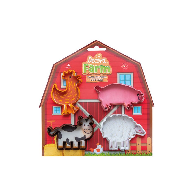 TAGLIAPASTA ANIMALI DELLA FATTORIA SET 4pz