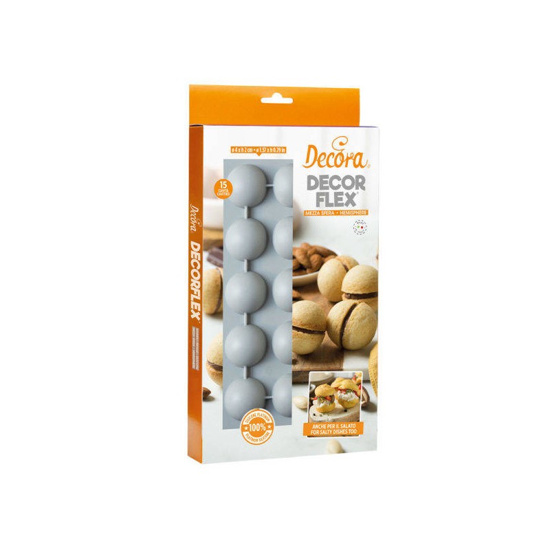 STAMPO SILICONE 15 MEZZA SFERA ø40x20h mm DECORA