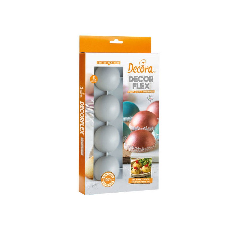 STAMPO SILICONE 8 MEZZA SFERA ø60x30h mm DECORA