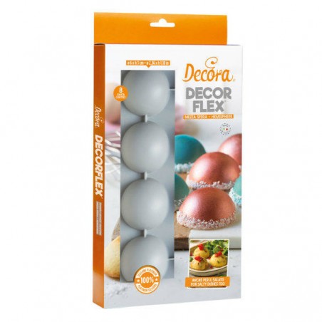 STAMPO SILICONE 8 MEZZA SFERA ø60x30h mm DECORA