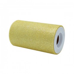 TULLE ROTOLO cm12,5x25mt ORO GLITTER