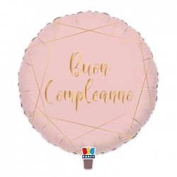 PALLONE MYLAR 18" 45cm BUON COMPLEANNO ROSE
