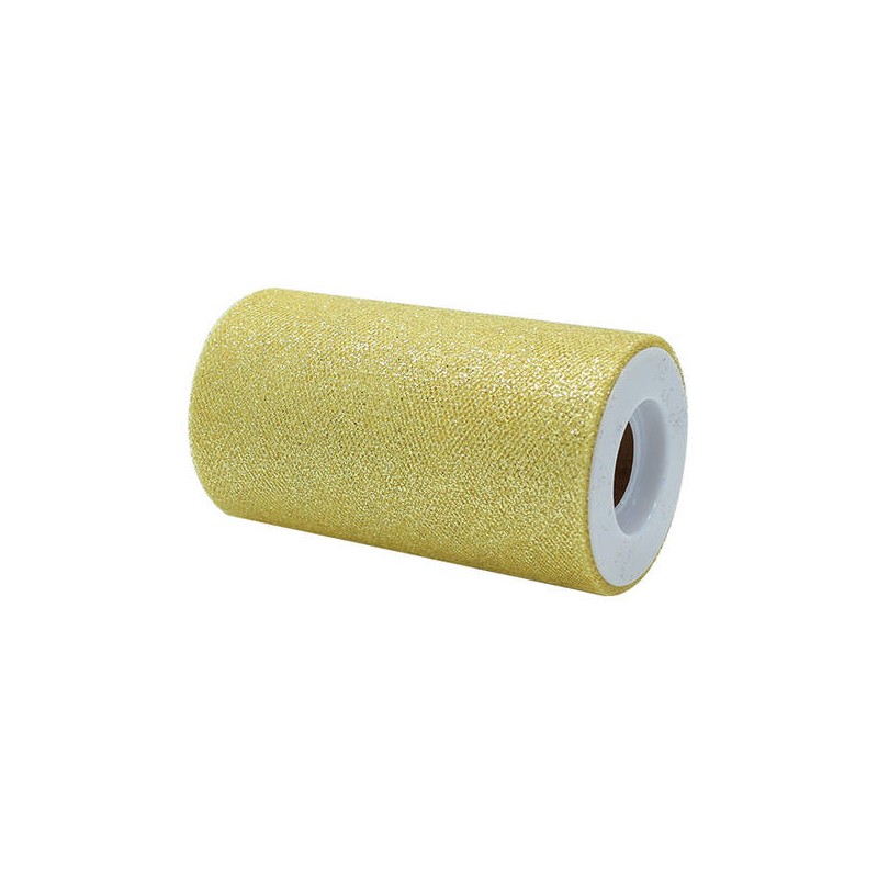TULLE ROTOLO cm12,5x25mt ORO GLITTER