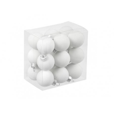 PALLINE VETRO ø30mm BIANCO SATIN 18pz
