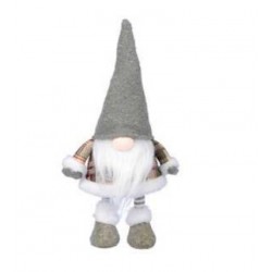 GNOMO IN PIEDI C/CAPPELLO ø20cm H.40cm VERDE ABITO SCOZZESE