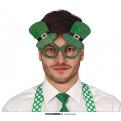 OCCHIALI SAN PATRIZIO VERDI C/GLITTER E CAPPELLO