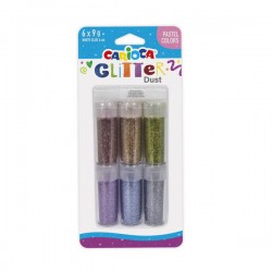 CARIOCA GIARA POLVERE GLITTER 50gr 6pz COLORI PASTEL