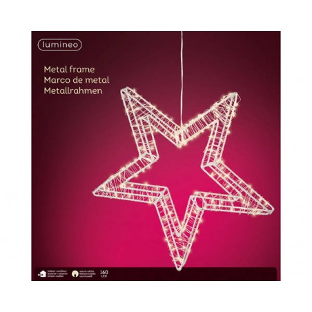 STELLA IN METALLO C/LED BIANCO CALDO ø38cm INT/EST