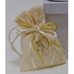 SACCHETTO ORO 50° ANNIVERSARIO 6pz