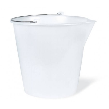 SECCHIO POLITENE C/BECCO 12lt PER ALIMENTI BIANCO