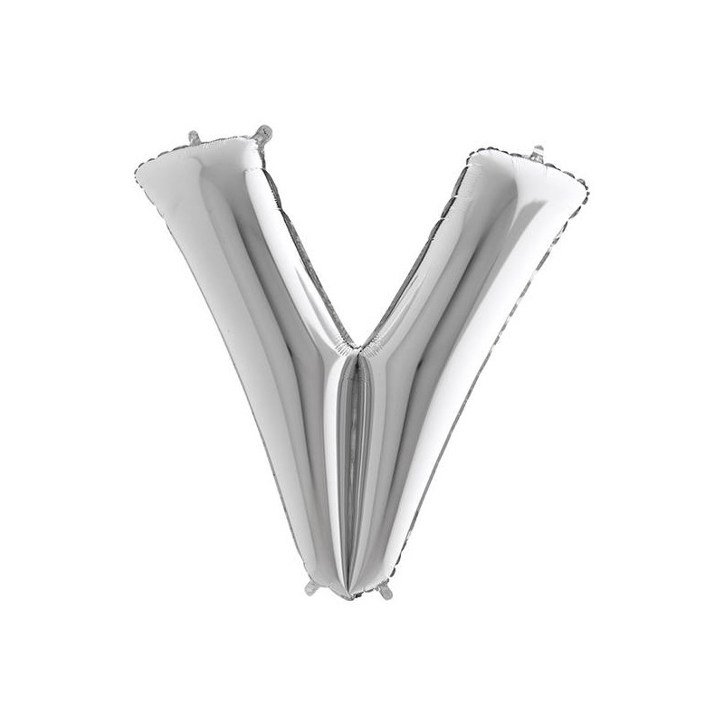 PALLONE MYLAR LETTERA V 40 102cm SILVER
