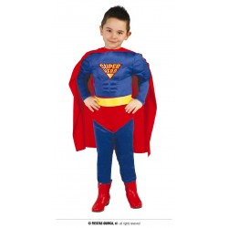 COSTUME SUPER EROE MUSCOLOSO BAMBINO 3 - 4 ANNI
