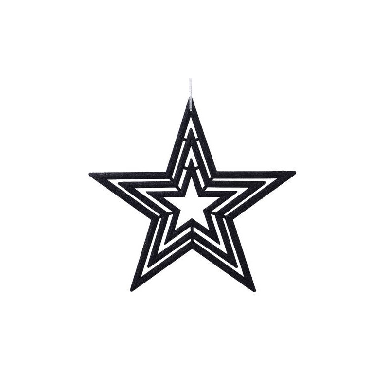 STELLA GLITTER NERO C/APPENDINO PVC ø37,5cm