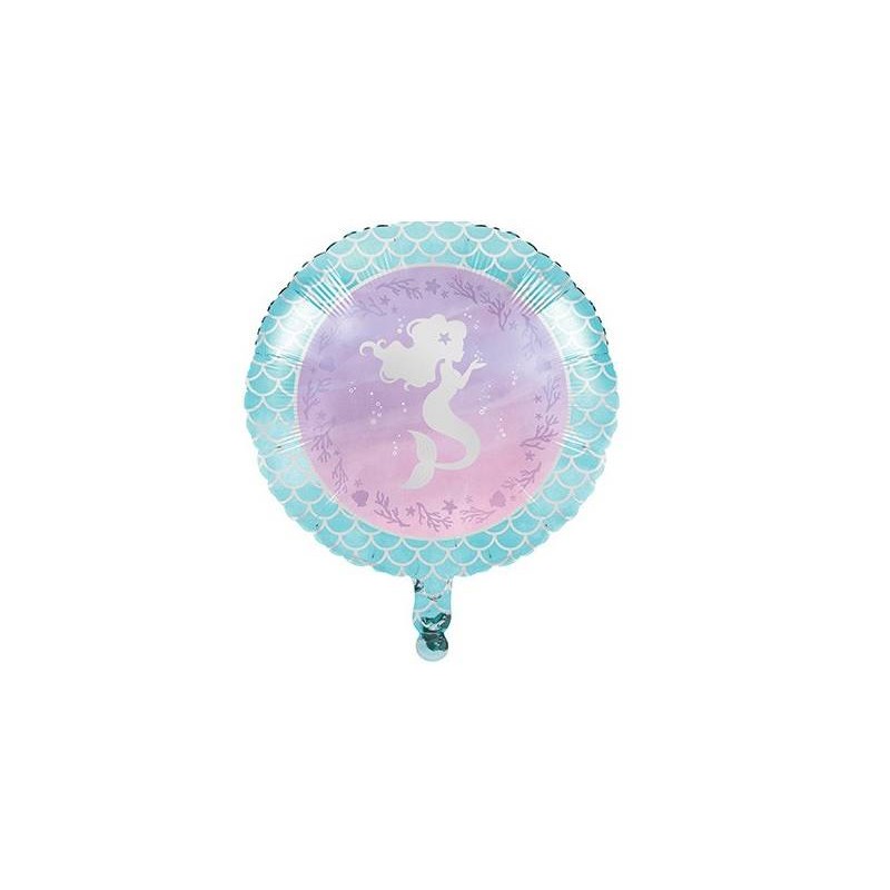 PALLONE MYLAR TONDO 18'' 45cm SIRENA MERMAID SHINE