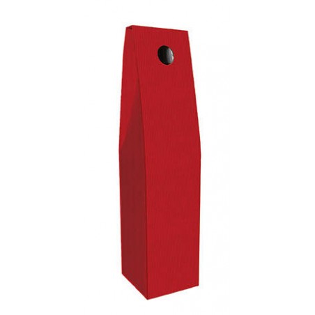 SCATOLA PORTA 1 BOTTIGLIA STICK 9x9x38cm ROSSO LISCIA