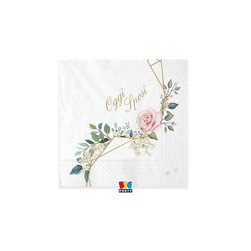 TOVAGLIOLI 25x25cm SPOSI FLORAL GEOMETRIC  20pz
