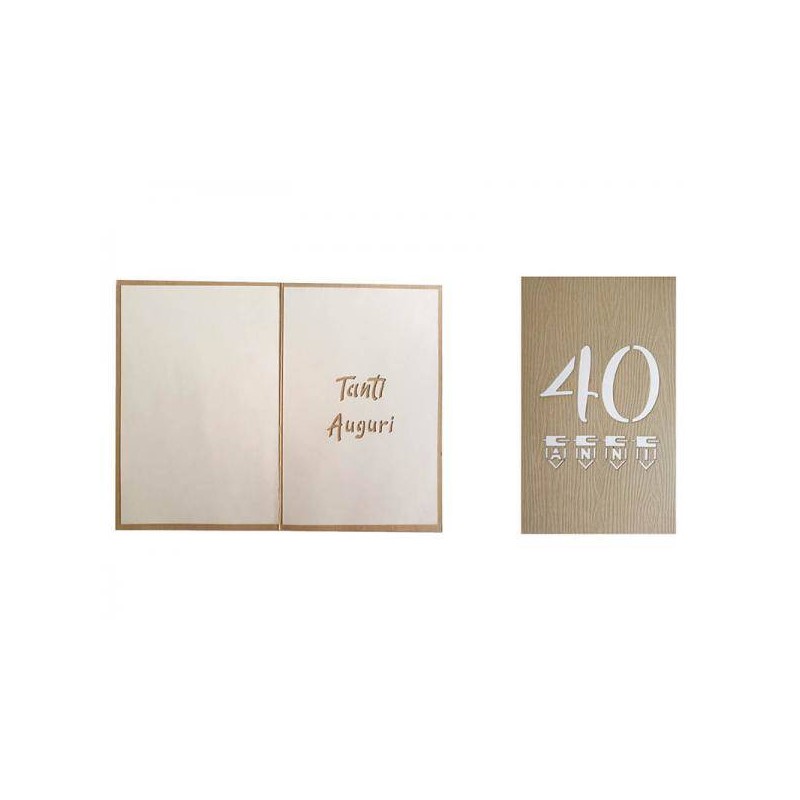 BIGLIETTO AUGURI LASER ART 40 ANNI