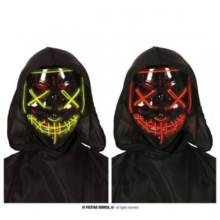 MASCHERA NERA CON LUCI ASSORTITE IN PVC