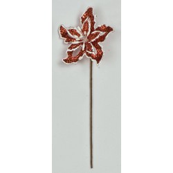 STELLA DI NATALE C/GLITTER ROSSO ø5cm 12pz