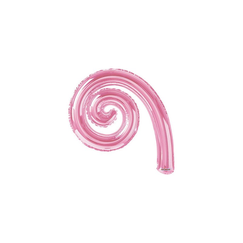 PALLONE MYLAR KURLY SPIRAL ROSA MINISHAPE 14 35cm