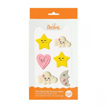 DECORAZIONI IN ZUCCHERO BABY GIRL 6pz