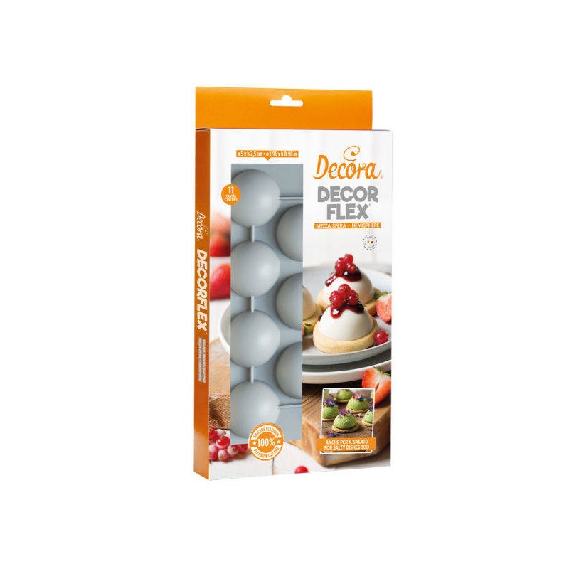 STAMPO SILICONE 11 MEZZA SFERA ø50x25h mm DECORA
