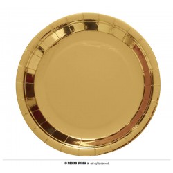 PIATTI CARTA PIANI ø23cm ORO METAL 6pz