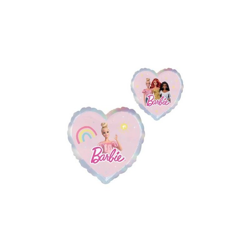 PALLONE MYLAR BARBIE CUORE 18 43cm