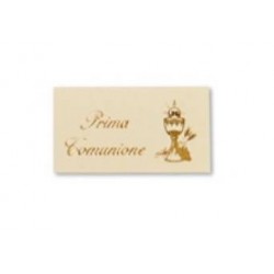 BIGLIETTINO BOMBONIERA 45x25mm COMUNIONE ORO 20pz