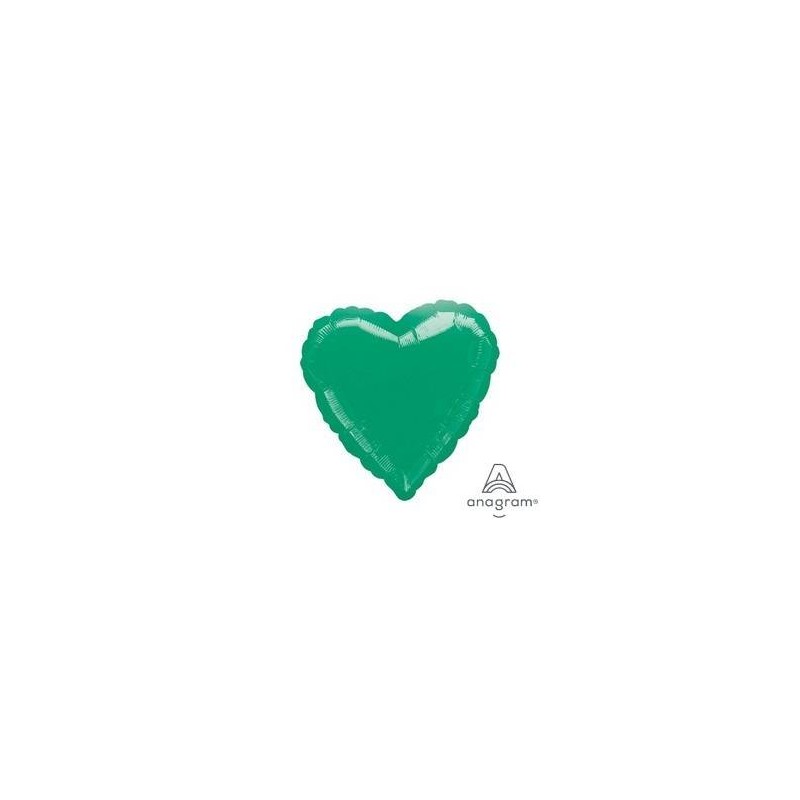PALLONE MYLAR CUORE 18 45cm METTALIC GREEN