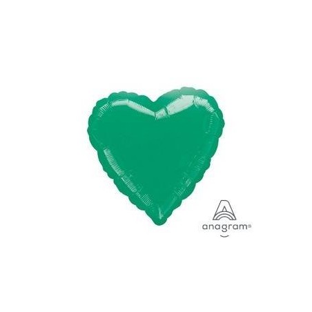 PALLONE MYLAR CUORE 18 45cm METTALIC GREEN