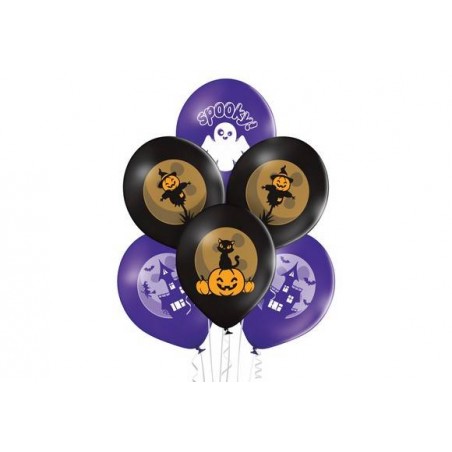 PALLONCINI LATTICE LARGE 12 30cm SPOOKY HALLOWEEN 6pz